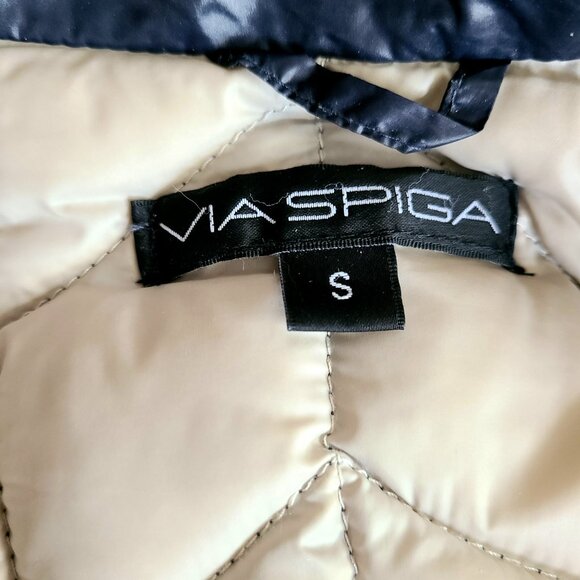 Via Spiga dark blue light down puffer jacket/coat - Picture 4 of 8